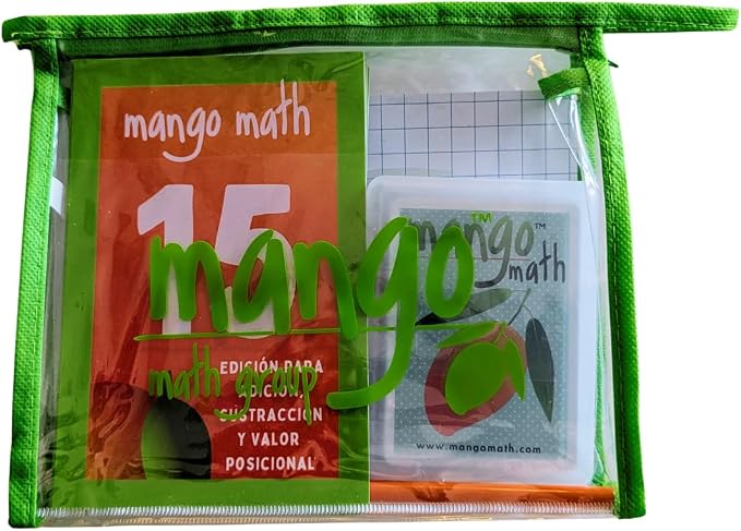 MANGO Math 15® - Math Flash Cards - Educational Math Games for Kids - Addition, Subtraction, Place Value Play & Learning Kit -2nd 3rd 4th Grades - Kids 6-12 - Set of 15 Games - Spanish Version