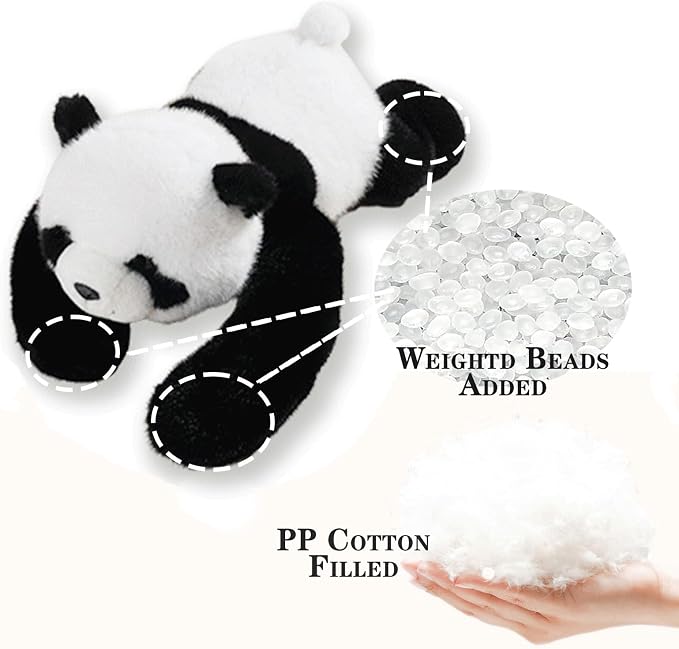 11.8 inch Panda Weighted Stuffed Animals, Weighted Panda Plush Animal, Cute Soft Plush Toy Pillow Hugging Plushie Gifts for Kids Adults