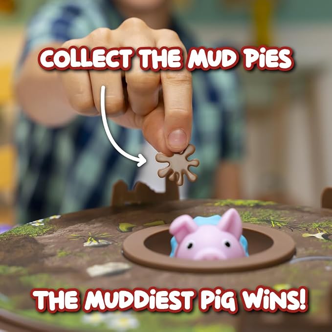 Pigs on Trampolines Board Games – Family Game, Kids Games, Multi-Player, Board Games for Family Night, Preschool Toys, The Muddiest Pig Wins The Game, Hand-Eye-Coordination Game, Ages 6+