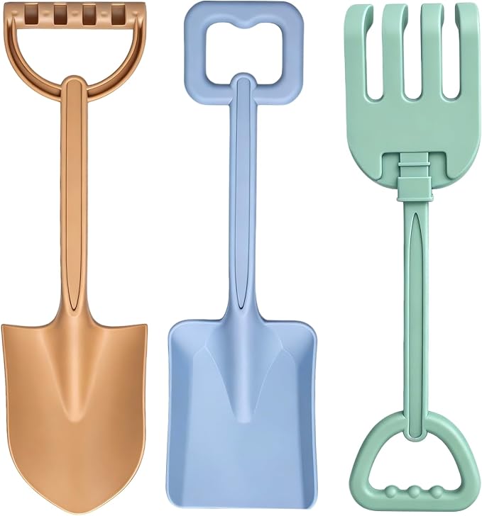 16" Beach Shovels Set for Kids & Adults, Perfect for Beach Digging, Sandbox Play, Garden Tasks, Snow Shoveling & Outdoor Fun, Ideal for Party Bundles, Gardening Planting, Summer Activity Essentials