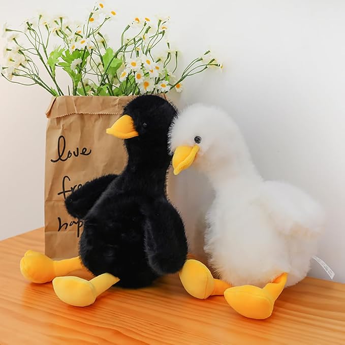 Duck Stuffed Animal, Stuffed Duck Plush Toys, Birthday for Kid Boys Girls (10inch-Black)