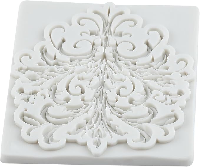 Baroque Polymer Clay Mold Curlicues Scroll Relief Lace Silicone Molds for DIY Crafts Epoxy Resin Casting Air Dry Polymer Clay Plaster Jewelry Making