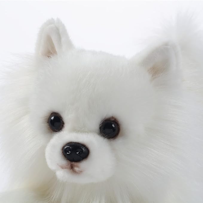 CU-MATE 16" White Plush Stuffed Animals Dog for Girls/Boys (Pomeranian)