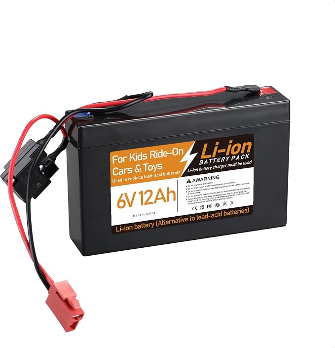 6V 12Ah Li-ion Rechargeable Battery, Replacement Battery Compatible with Kids Trax ATV Marshall Fire Truck Dodge Ram 1500 Kids Ride-On Car
