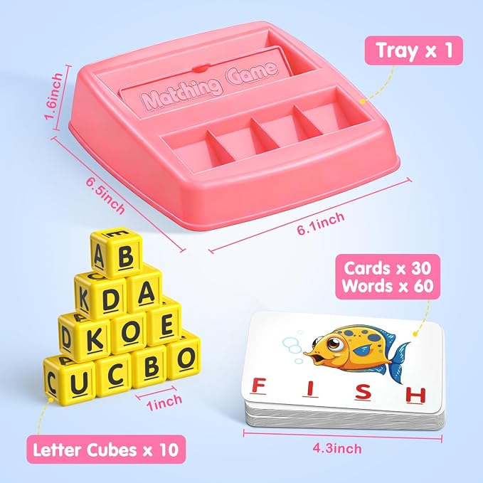 NARRIO Educational Toys for 3 4 5 Year Old Girl, Matching Letter Game Puzzles for Kids Ages 4-6, Preschool Learning Toys for Toddlers 2-4 Year Old Girl Gifts