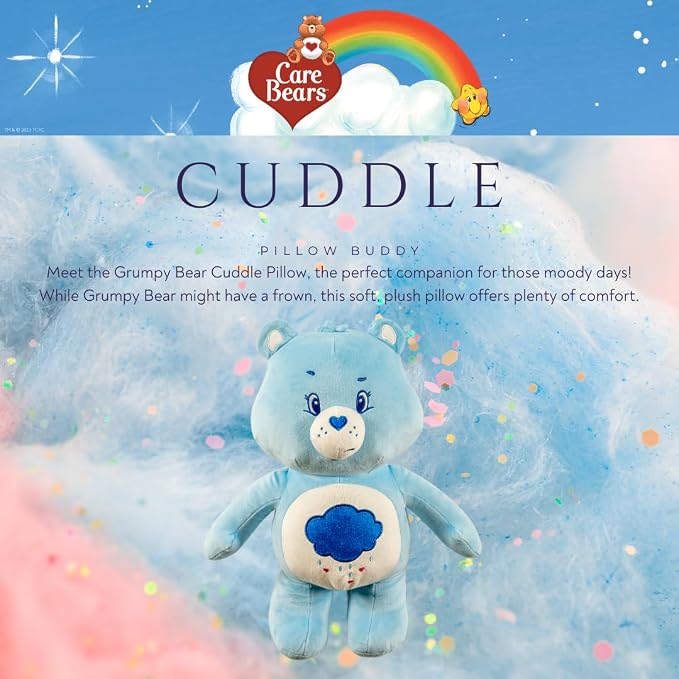 Care Bears Grumpy Bear Bedding Super Soft Cozy Decorative Pillow, (Officially Licensed Product) By Franco Collectibles
