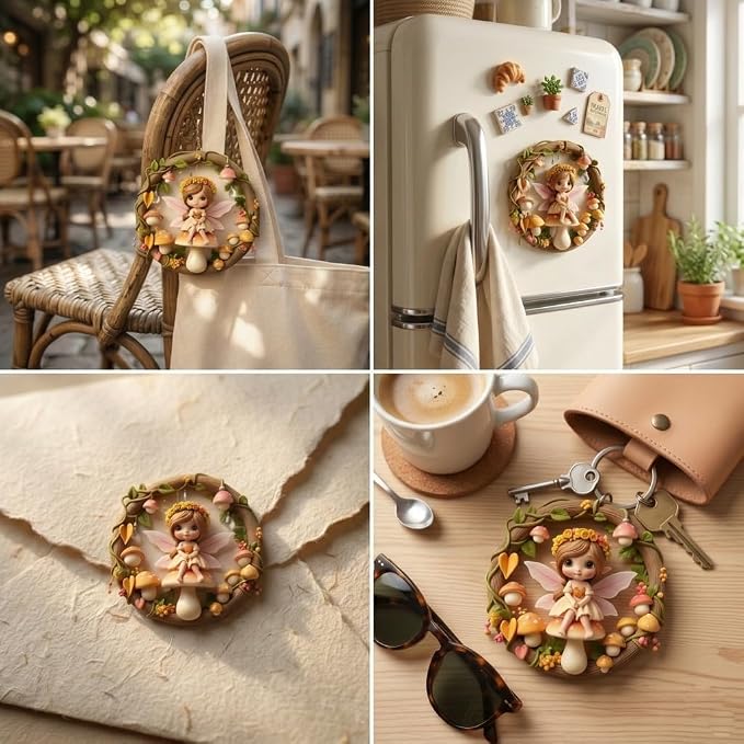 Flower Fairy Polymer Clay Molds Elf Girl Mushroom Garland Silicone Mold for Epoxy Resin Casting DIY Crafts Air Dry Polymer Crafts Supplies Clay Tools
