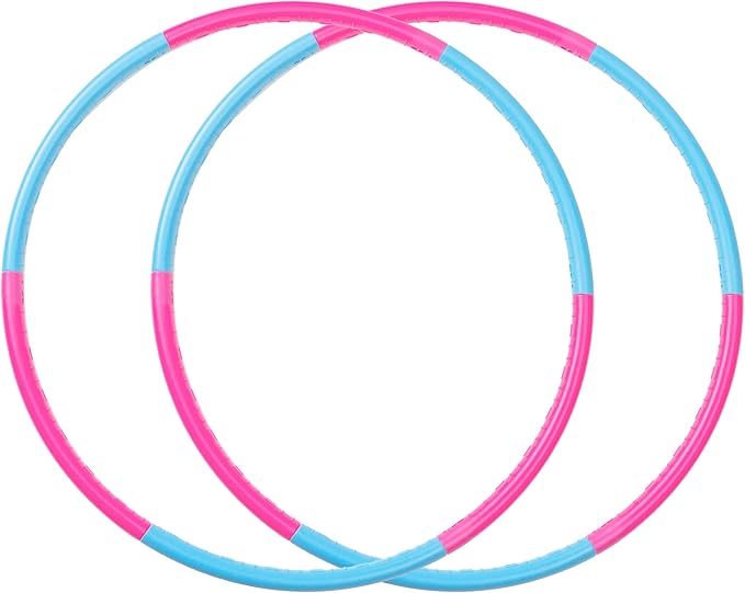 Liberry Kids Exercise Hoop, Detachable Fitness Rings for Workout, Adjustable Plastic Hoop for Home, Gym, Dance, Sport Toy Gift in Blue, Pink