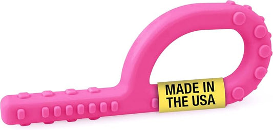 ARK Textured Grabber Sensory Chew, Sensory Toys for Kids and Adults, Chewy Fidget for Autism, ADHD, SPD, Anxiety, Medical-Grade Oral Motor Therapy Tools, XT, Firm, Hot Pink