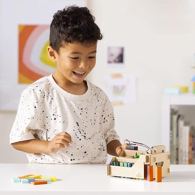 KiwiCo Domino Machine Wooden Gift Set - 100 Dominoes and Wood Domino Robot for Ages 9+