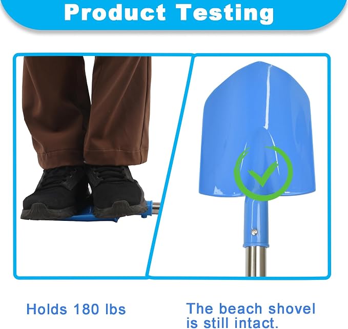 Beach Shovels for Kids,3PC 29Inch Beach Sand Shovels Toys for Digging Heavy Duty Stainless Steels with D-Grip Handle Sturdy Scoop Seaside Kids Tool Lightweight Gift Set (28inch)