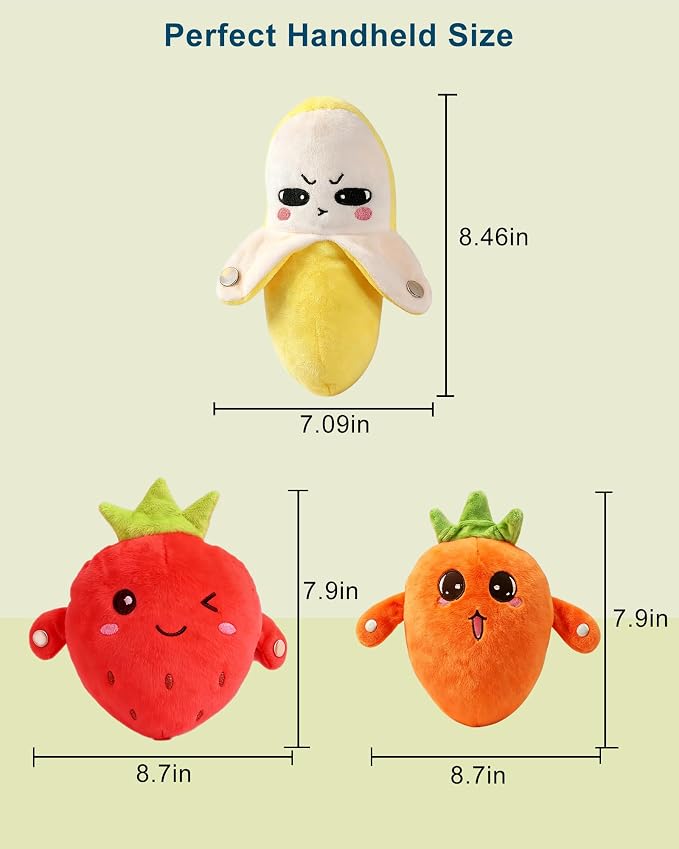 Soft Plush Musical Sensory Toy, Interactive Plush Toy with Sounds, Skin Touch Activated Sound Doll, Dual Mode Educational Toy, Fruit Style Gift for Baby Kids Boys Girls All Ages(Pink Strawberry)