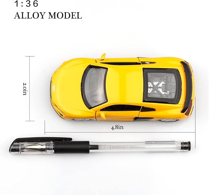 TOKAXI 1/36 Scale Audi R8 Diecast Model Cars,Pull Back Vehicles Toy Cars,Cars Gifts for Boys Girls