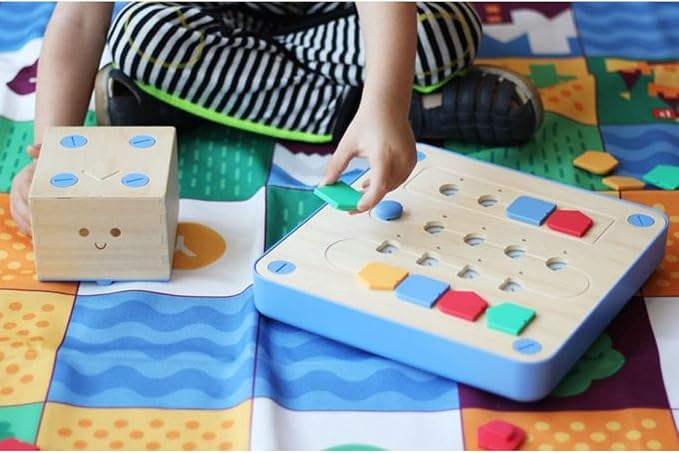 Beginners Basic Coding Materials: Primo Cubetto Floor Robot Set - Perfect for School, Classroom, and Home Schooling Teaching Tools