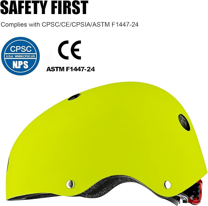 Kids Bike Helmet with LED Light,Lightweight Adjustable Childs Helmet for boy & Girl Ages 5-8-14,Multi-Sport Safety Helmet for Skateboard Cycling Scooter