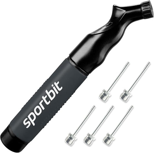 SPORTBIT Ball Pump for Sports Balls - Push & Pull Inflating System - Hand Pump for Exercise Balls - Volleyball Pump, Basketball Inflator, Ball Air Pump - Goes with 5 Needles Set