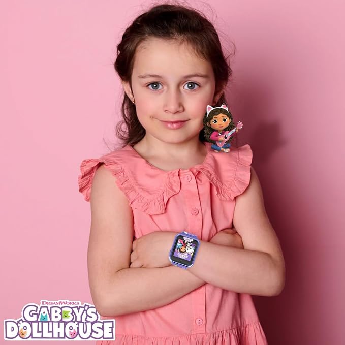 Accutime Kids Gabby's Doll House Purple Educational Touchscreen Smart Watch Toy for Girls, Boys, Toddlers - Selfie Cam, Learning Games, Alarm, Calculator, Pedometer & More (Model: GAB4007AZ)