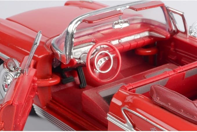 Motor Max 1:24 W/B American Classics 1958 Chevrolet Impala Convertible Diecast Vehicle for unisex-children, Red