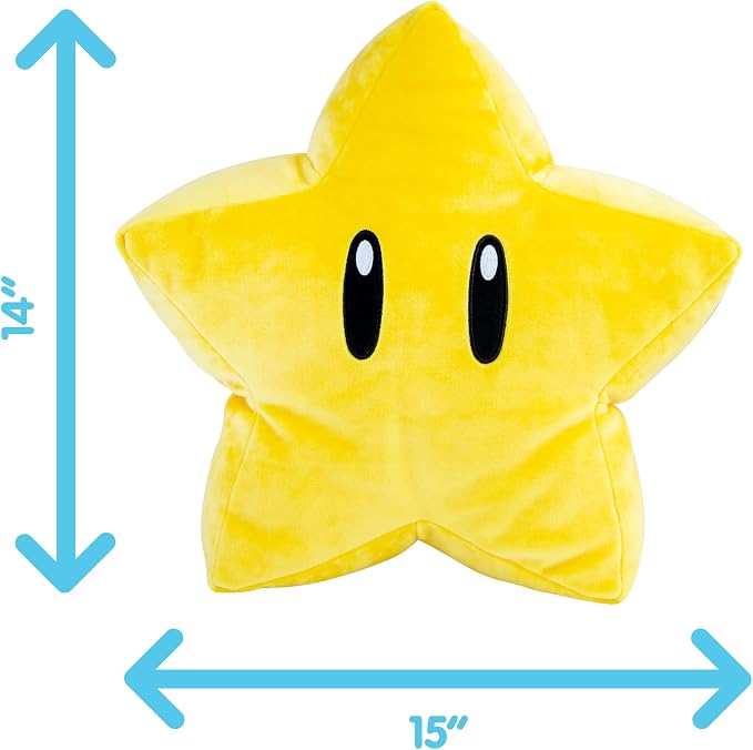 Club Mocchi Mocchi- Super Mario Plush - Super Star Plushie - Squishy Collectible Mario Toys and Plushies - 15 inch