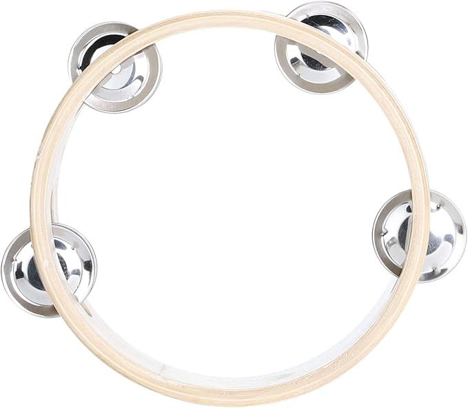 Tambourines for Kids Hand Held 6 inch Tambourine Ring Metal Jingles Percussion Musical Educational Hand Instrument for KTV Party Kids Games (6 inch ring)