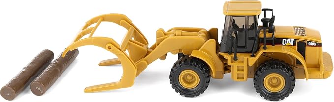 Diecast Masters Caterpillar Toy Replicas - 1:87 Scale Cat 950G Wheel Loader with Log Fork and Wood Log | Model 84661CS