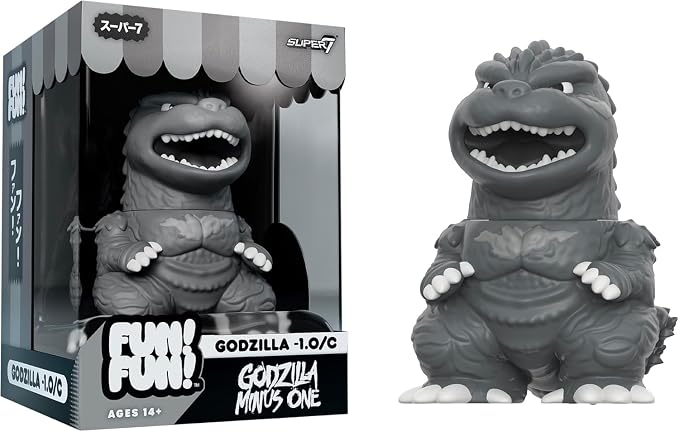 Super7 Fun! Fun! Toho Godzilla Minus One (Grayscale) Vinyl Figure - 5" Toho Godzilla Action Figure Kaiju - Classic Movie Monster Fans Collectibles & Retro Toys - Limited Edition - Amazon Exclusive