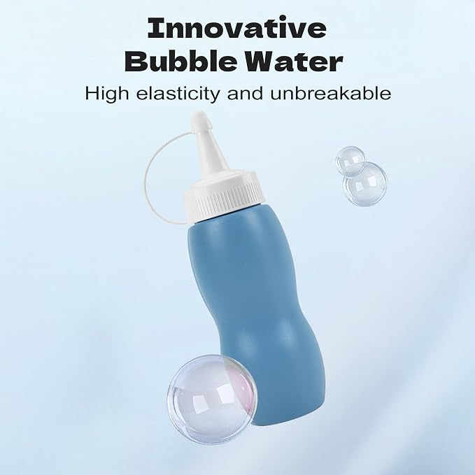 2026 New Fog Bubble Machine, Rechargeable Automatic Electric Smoke Bubble Machine, Magic Smoke Bubble Maker, Colorful Lights & Music, Bubble Fog Game for Parties, Beaches, Summer (Blue)