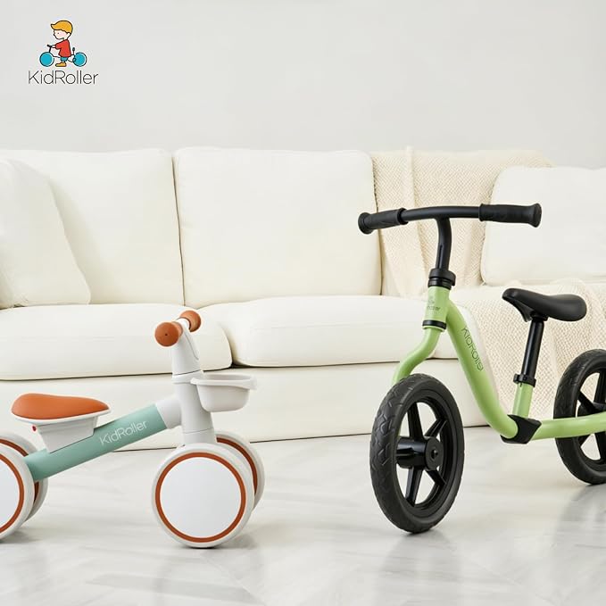 Kid's Balance Bikes for 1 Year Old Boys and Girls, 12-24 Months Toddler Ride-on with Adjustable Seat and a Front Basket, First Birthday Gifts (White)