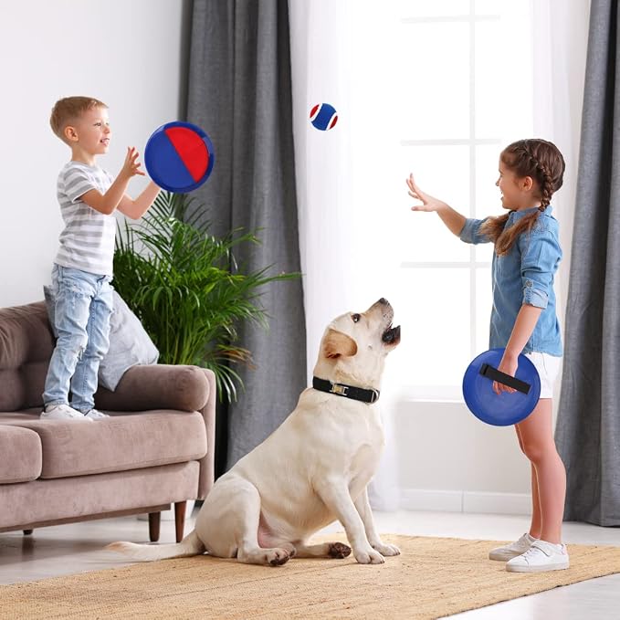 Toss and Catch Ball Game Set, Upgraded Sticky Paddle Ball Set for Kids & Toddlers, Sturdy & Water-Resistant Outdoor Backyard Beach Pool Toy, Birthday Gift for Boys Girls Ages 3-12