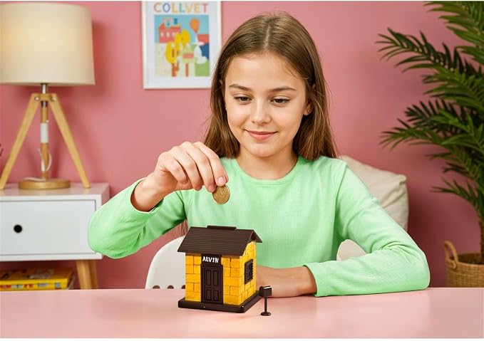 4M Mini Brick Architect Kit for Kids Ages 8-12 – Build a Brick House Money Bank, Mould 2 Sets of Plaster Bricks, STEM Construction Set with Trowel, Paint, Door, Windows, Roof, Educational Gift