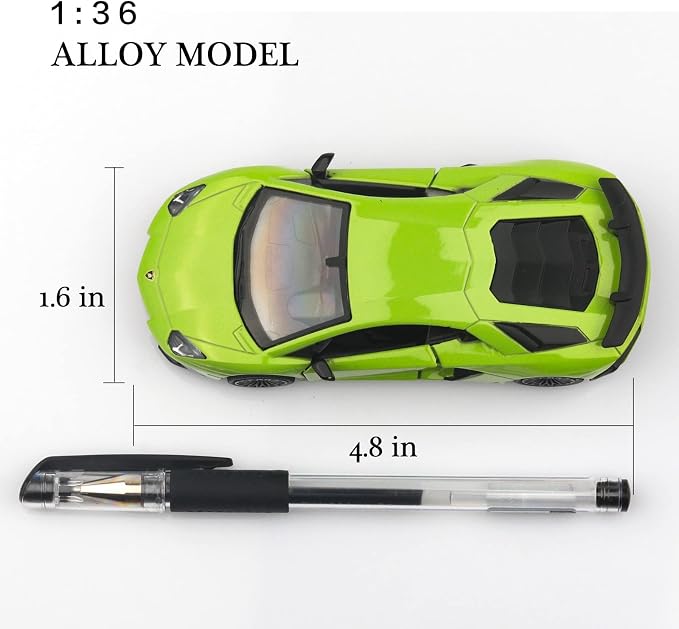 TOKAXI 1/36 Scale Lamborghini Aventador LP750-4 SV Diecast Cars Models,Pull Back Vehicles Toy Cars,Cars Gifts for Boys Girls (Green)