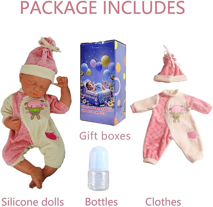 Girl 18.5 Inch, Reborn Baby Dolls Silicone Full Body, Full Silicone Baby Doll, Realistic Baby Dolls, Newborn, Not Vinyl, with Gift Box
