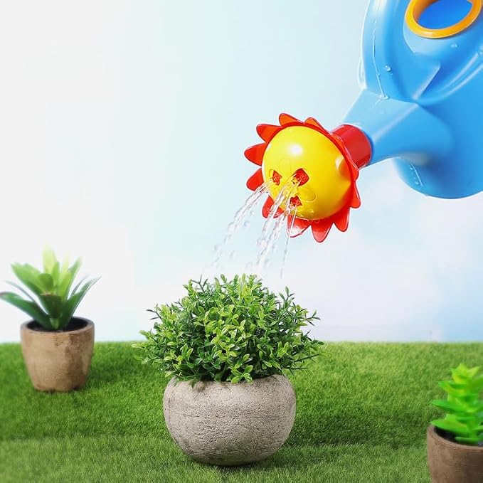 Toyvian Watering Can Set, 3pcs Plastic Beach and Bath Toys for Toddlers Gardening Tools Small Gardening Tools Sandbox Accessories for Boys and Girls