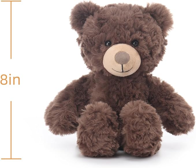 Apricot Lamb Coffee Flower Bear Stuffed Animals for Kids, Soft Cute Plush Toys for Baby Girl and Boy, 8 Inches