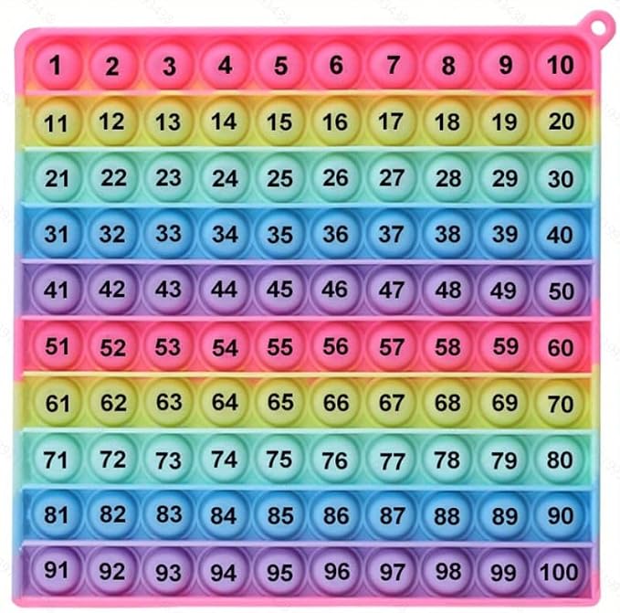 Yadishen Multiplication Table Hundred Board Math Game P0PP Toy, Exercise Children's Logical Thinking,Pop Fidget Toys, Fidget Game Math Manipulatives Kindergarten [1-100 Number Table]
