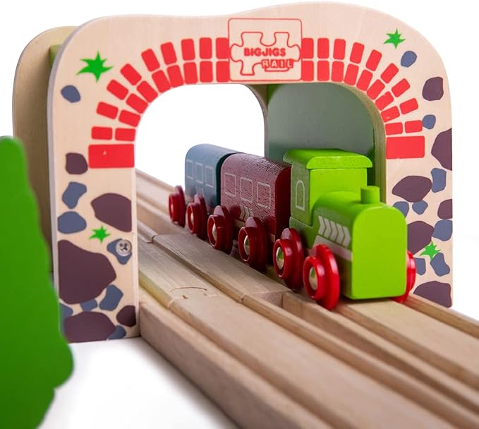 Bigjigs Rail Double Tunnel - Other Major Wooden Rail Brands are Compatible