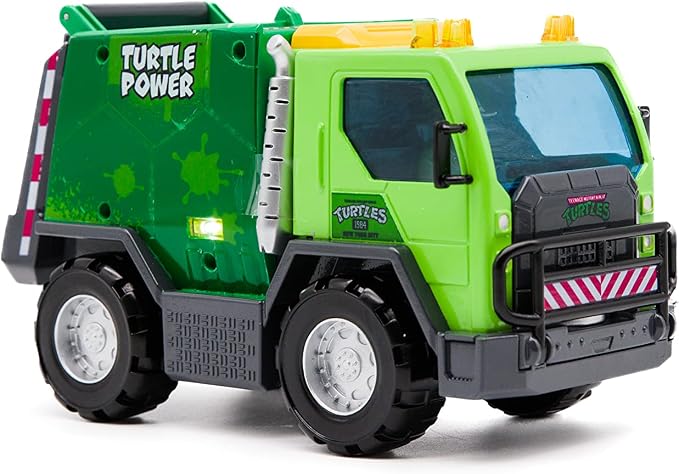 Teenage Mutant Ninja Turtles Toy, Thrash 'N' Battle Garbage Truck with 3 Sewer Cap Launchers, Lights & Sounds, TMNT Mutant Ninja Turtle Vehicle for Kids, Ages 3+