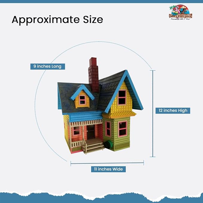 Bird's Wood Shack 3D Wooden Puzzle DIY Miniature House Kit - DIY Tiny House Kit from Up Movie - Easy-to-Assemble 1/8” Baltic Birch Wood - Model House Kit for Family, School, Hobby, Art & Craft Gift