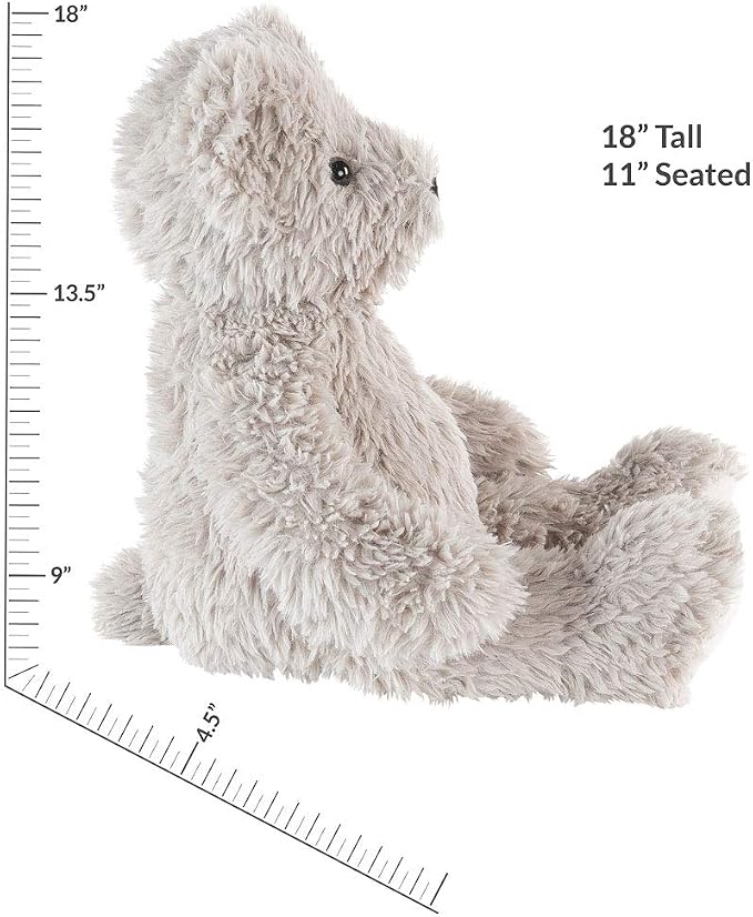 Vermont Teddy Bear Earl Grey Teddy Bear Stuffed Animal | Soft Grey Plush with 100% Recycled Filling | Designed with Love in the USA | 18 Inch | Super Soft Teddy Bear Collection