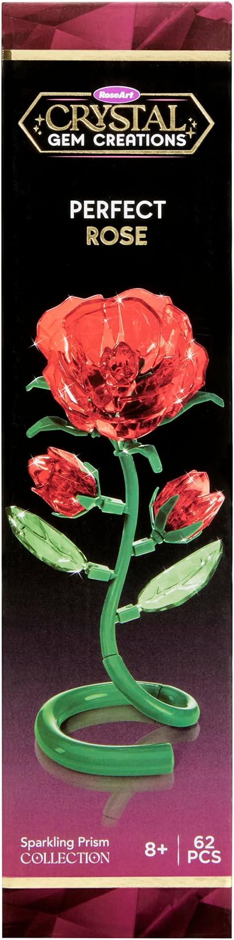 Crystal Gem Creations Rose Flower Kit by RoseArt, 62+ Pieces, Great for Adults, Tweens and Children Ages 8+