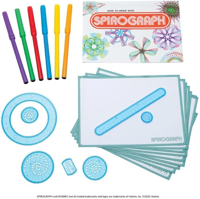Spirograph Lunchbox – Arts and Crafts -Kids Toy - Art Supplies - Craft Supplies - Drawing Kit - Spiral Art - Classic Gear Design Kit - Case, Pens, Design Sheet Included, Ages 8+