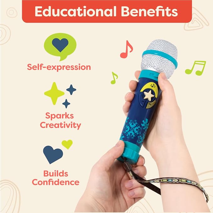 B. toys – Okideoke Toy Microphone with 8 Songs & Voice Amplifier – Musical Instrument for Toddlers – Fun Early Learning Toy for Kids 18+ Months