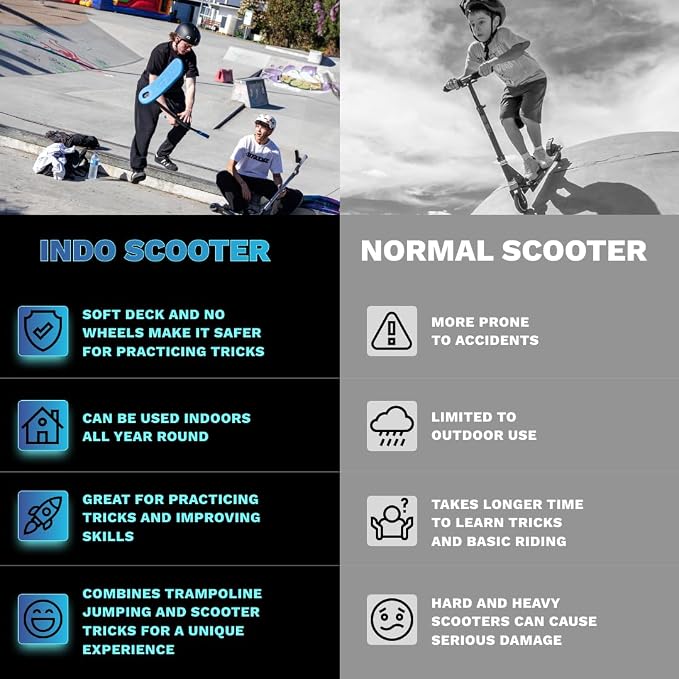 in Do the Trick - Trick Scooter for Teenagers & Adults - 12 Years - Trampoline Scooter Ideal for Trampoline Stunt Exercises, Professionals & Beginners - Indoor & Outdoor Freestyle