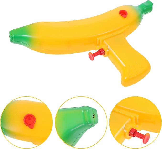Hemoton 3 Pack Banana Water Guns for Kids, Mini Squirt Soakers, Toddler Outdoor Pool and Beach Toys, Summer Backyard Water Play Games, Compact Blasters for Boys and Girls