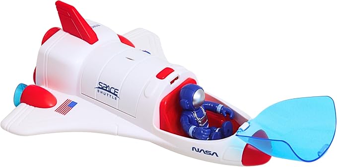 Space Adventure Space Shuttle Playset Light & Sound Shuttle with Hover Scooter & 2 Astronaut Figures, Plastic Space Toy & Collectible for Kids Ages 3+