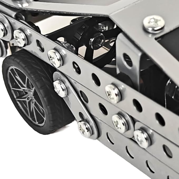 Metal Model Car Kit for Adults - DIY Stainless Steel Puzzle - 3D Mechanical Engineering Toy, Inspired Collectible, Stem Building Set for Kids, Teens & Men