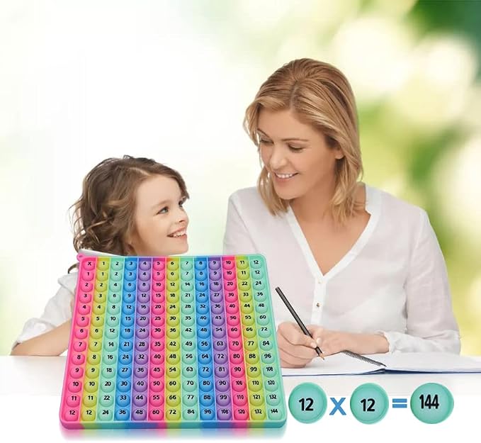 12x12 Digital Multiplication Table Game Flash Cards 3rd Grade Fidget Math Toy, DK-SIMINA Toys for Learning Multiplication Tables, Stress Relief Toys