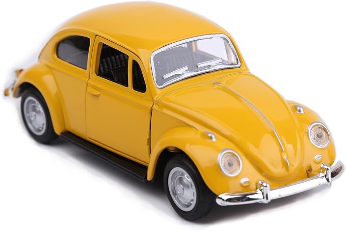 Berry President 1967 Classic Beetle Bug Vintage 1/32 Scale Diecast Metal Pull Back Car Model Toy for Gift/Kids (Yellow)