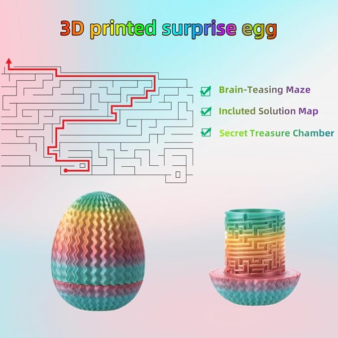 Maze Egg Money Puzzle Box for Kids & Adults, 4 Logic Challenge Brain Teaser Sensory Toy, Hidden Compartment Cash Gift Holder, Birthday Graduation Gifts for Teens, Road Trip Travel Game