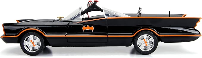 Jada DC Comics 1:18 1966 Classic TV Series Batmobile Light-Up Die-cast Car with 3" Batman and Robin Figures, Toys for Kids and Adults